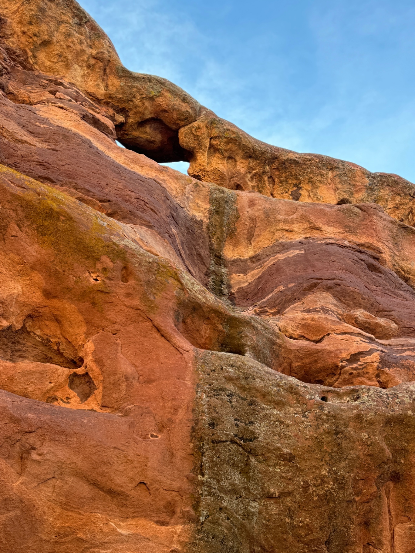 Red rock arch at golden hour